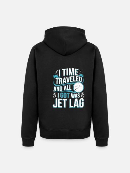 Zeitreise-sci-fi-enthusiast Und Zeitmaschine - Unisex Premium Bio Zip Hoodie - Schwarz