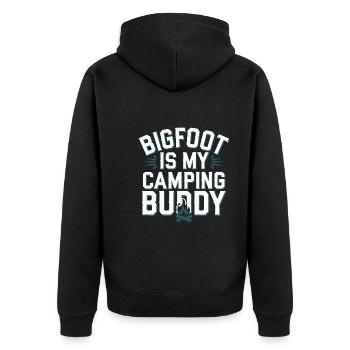 Bigfoot Believer Sasquatch Cryptid Forest Creature - Unisex Premium Organic Zip Hoodie - black - Back - Nico (187cm)