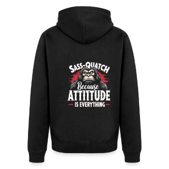 Bigfoot croyant Sasquatch Cryptide Créature de la forêt - Veste à capuche bio Premium Unisexe - noir - Dos - Nico (187cm)