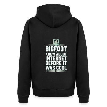Bigfoot croyant Sasquatch Cryptide Créature de la forêt - Veste à capuche bio Premium Unisexe - noir - Dos - Nico (187cm)