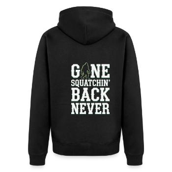 Bigfoot Believer Sasquatch Cryptid Forest Creature - Unisex Premium Organic Zip Hoodie - black - Back - Nico (187cm)
