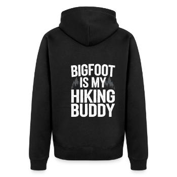 Bigfoot Believer Sasquatch Cryptid Forest Creature - Unisex Premium Organic Zip Hoodie - black - Back - Nico (187cm)