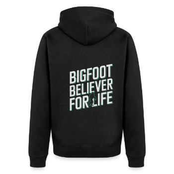 Bigfoot croyant Sasquatch Cryptide Créature de la forêt - Veste à capuche bio Premium Unisexe - noir - Dos - Nico (187cm)