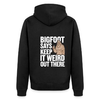 Bigfoot croyant Sasquatch Cryptide Créature de la forêt - Veste à capuche bio Premium Unisexe - noir - Dos - Nico (187cm)