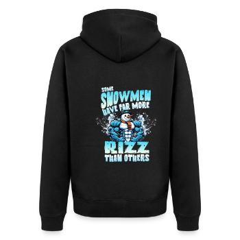Schneemänner Mit Mehr Rizz Kultur Weihnachtszauber - Unisex Premium Bio Zip Hoodie - Schwarz - Hinten - Nico (187cm)