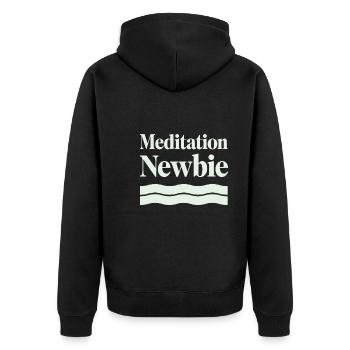 Calm Mind, Meditation Practice and Spiritual - Unisex Premium Organic Zip Hoodie - black - Back - Nico (187cm)