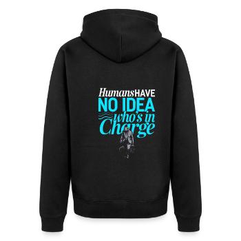 Lizard People Reptile Conspiracy And Secret - Unisex Premium Bio Zip Hoodie - Schwarz - Hinten - Nico (187cm)
