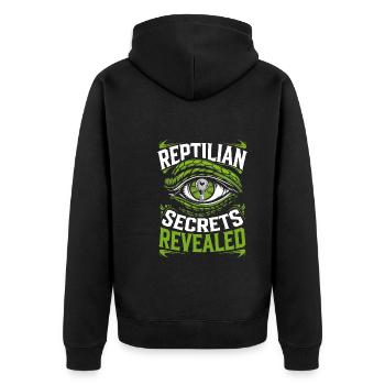 Lizard People Reptile Conspiracy And Secret - Unisex Premium Organic Zip Hoodie - black - Back - Nico (187cm)