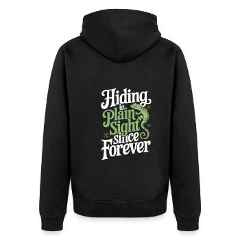Lizard People Reptile Conspiracy And Secret - Unisex Premium Organic Zip Hoodie - black - Back - Nico (187cm)