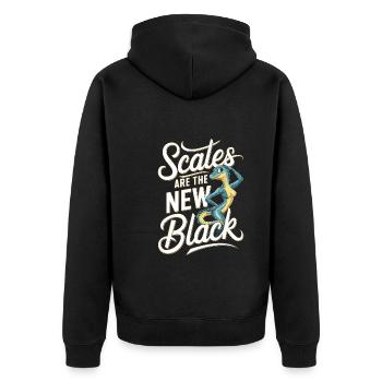 Lizard People Reptile Conspiracy And Secret - Unisex Premium Organic Zip Hoodie - black - Back - Nico (187cm)