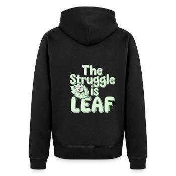 Plant Parent Black Thumb Funny Plant Care Struggle - Unisex Premium Bio Zip Hoodie - Schwarz - Hinten - Nico (187cm)