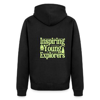 Scout Guide Camping Adventure Boy Girl Scout - Unisex Premium Organic Zip Hoodie - black - Back - Nico (187cm)
