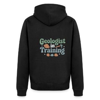 Passionné de collecte de géologie et de - Veste à capuche bio Premium Unisexe - noir - Dos - Nico (187cm)