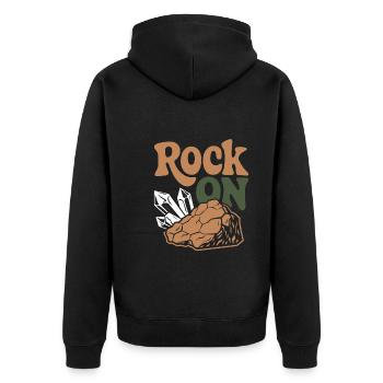 Passionné de collecte de géologie et de - Veste à capuche bio Premium Unisexe - noir - Dos - Nico (187cm)