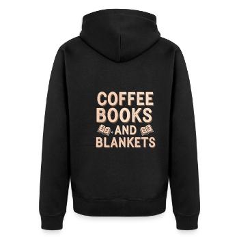 Winter Cozy Culture Warm Blankets Hot Cocoa - Unisex Premium Organic Zip Hoodie - black - Back - Nico (187cm)
