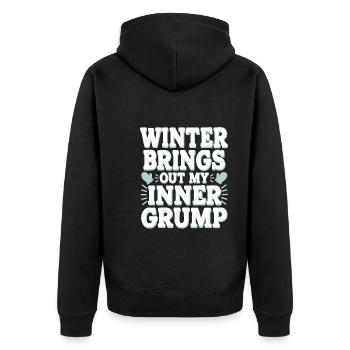 Hiver--froid-plaintes - Veste à capuche bio Premium Unisexe - noir - Dos - Nico (187cm)