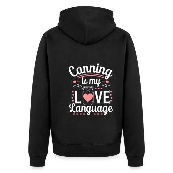 Preserving homemade food - Unisex Premium Organic Zip Hoodie - black - Back - Nico (187cm)