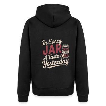 Preserving homemade food - Unisex Premium Organic Zip Hoodie - black - Back - Nico (187cm)