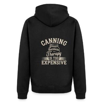 Preserving homemade food - Unisex Premium Organic Zip Hoodie - black - Back - Nico (187cm)