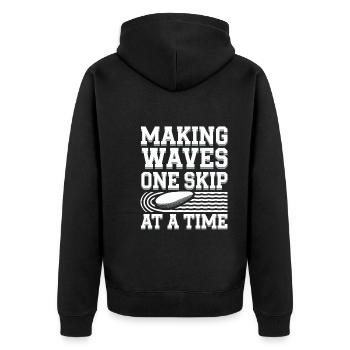 Stone jumping, stone jumping, outdoor hobby stone - Unisex Premium Organic Zip Hoodie - black - Back - Nico (187cm)