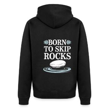 Stone jumping, stone jumping, outdoor hobby stone - Unisex Premium Organic Zip Hoodie - black - Back - Nico (187cm)