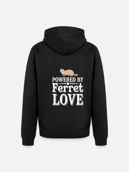 Frettchenbesitzer, Frettchenliebhaber, Süßes - Unisex Premium Bio Zip Hoodie - Schwarz