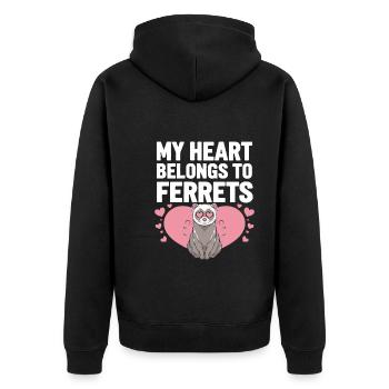 Propriétaire de furet, Amateur de furets, Bonbons - Veste à capuche bio Premium Unisexe - noir - Dos - Nico (187cm)