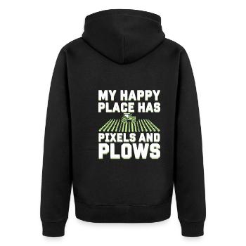 Farming Simulator Virtual Farming Game Fan Farm - Unisex Premium Bio Zip Hoodie - Schwarz - Hinten - Nico (187cm)