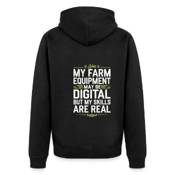 Farming Simulator Virtual Farming Game Fan Farm - Unisex Premium Bio Zip Hoodie - Schwarz - Hinten - Nico (187cm)