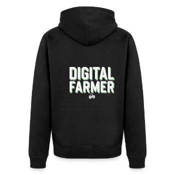 Farming Simulator Virtual Farming Game Fan Farm - Unisex Premium Bio Zip Hoodie - Schwarz - Hinten - Nico (187cm)