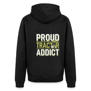 Farming Simulator Virtual Farming Game Fan Farm - Unisex Premium Bio Zip Hoodie - Schwarz - Hinten - Nico (187cm)