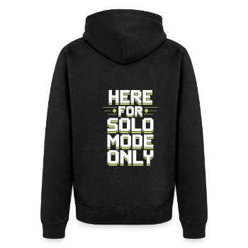 Introverted Gamer Declarer Calm - Unisex Premium Organic Zip Hoodie - black - Back - Nico (187cm)