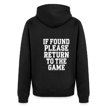 Introverted Gamer Declarer Calm - Unisex Premium Organic Zip Hoodie - black - Back - Nico (187cm)