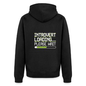 Introverted Gamer Declarer Calm - Unisex Premium Organic Zip Hoodie - black - Back - Nico (187cm)