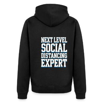 Introverted Gamer Declarer Calm - Unisex Premium Organic Zip Hoodie - black - Back - Nico (187cm)