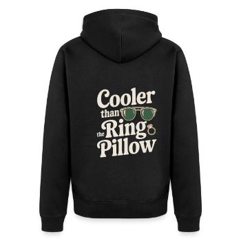 Ring Dude Hochzeitszeremonie Ring Guy - Unisex Premium Bio Zip Hoodie - Schwarz - Hinten - Nico (187cm)