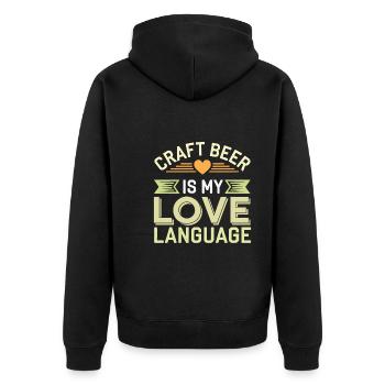Craft-beer-enthusiast, Lokaler Brauerei-fan - Unisex Premium Bio Zip Hoodie - Schwarz - Hinten - Nico (187cm)