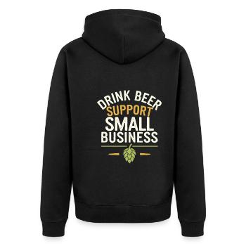 Craft-beer-enthusiast, Lokaler Brauerei-fan - Unisex Premium Bio Zip Hoodie - Schwarz - Hinten - Nico (187cm)