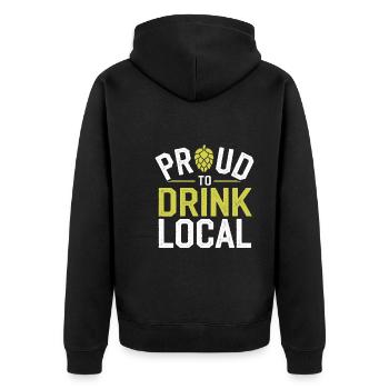 Craft-beer-enthusiast, Lokaler Brauerei-fan - Unisex Premium Bio Zip Hoodie - Schwarz - Hinten - Nico (187cm)