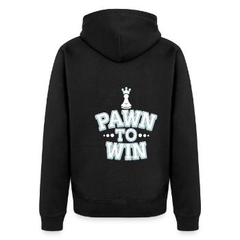 Schach-humor-liebhaber Lustige Schachmatt- Und - Unisex Premium Bio Zip Hoodie - Schwarz - Hinten - Nico (187cm)