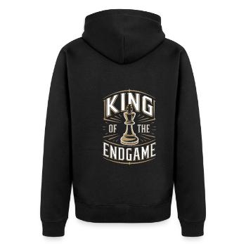 Schach-humor-liebhaber Lustige Schachmatt- Und - Unisex Premium Bio Zip Hoodie - Schwarz - Hinten - Nico (187cm)