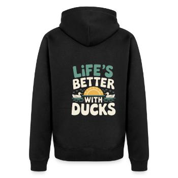 propriétaires de canards domestiques, amoureux des canards, - Veste à capuche bio Premium Unisexe - noir - Dos - Nico (187cm)