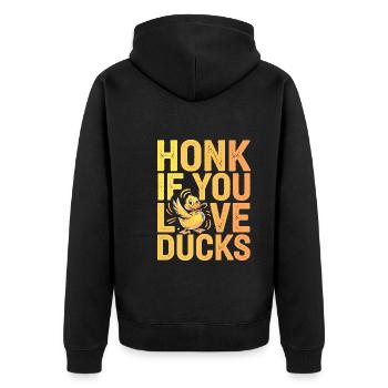 propriétaires de canards domestiques, amoureux des canards, - Veste à capuche bio Premium Unisexe - noir - Dos - Nico (187cm)