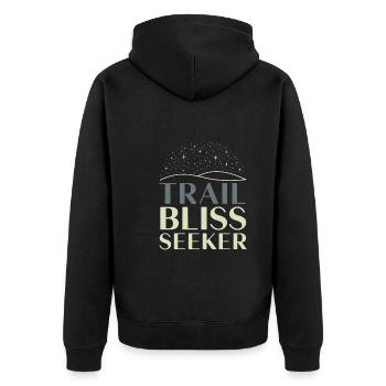 Des trails de course pour les amateurs de trail running - Veste à capuche bio Premium Unisexe - noir - Dos - Nico (187cm)