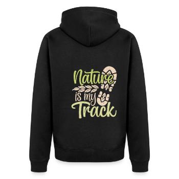 Des trails de course pour les amateurs de trail running - Veste à capuche bio Premium Unisexe - noir - Dos - Nico (187cm)