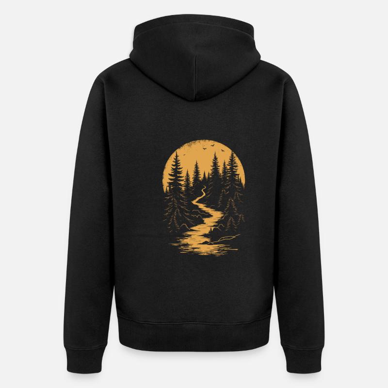Des trails de course pour les amateurs de trail running - Veste à capuche bio Premium Unisexe - noir
