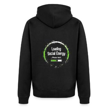 Introverted Gamer Declarer Calm - Unisex Premium Organic Zip Hoodie - black - Back - Nico (187cm)