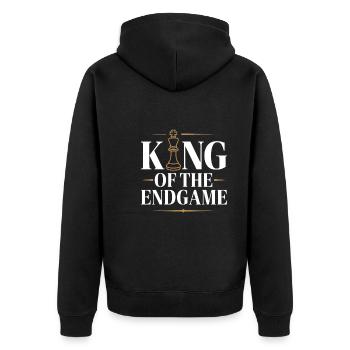 Chess Revival Movement Chess Lover Strategic - Unisex Premium Organic Zip Hoodie - black - Back - Nico (187cm)
