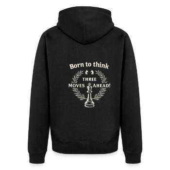 Chess Revival Movement Chess Lover Strategic - Unisex Premium Organic Zip Hoodie - black - Back - Nico (187cm)