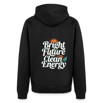 Énergie solaire Énergie renouvelable Mode de vie durable - Veste à capuche bio Premium Unisexe - noir - Dos - Nico (187cm)